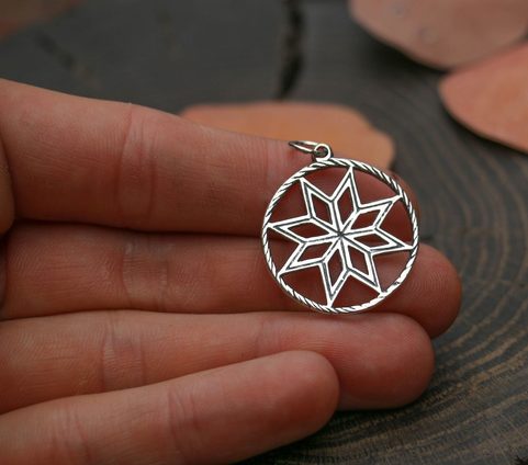 ALATYR - STAR OF ROD, SILVER PENDANT