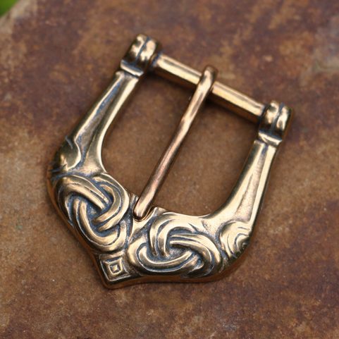 VIKING BUCKLE WITH BRAIDED ORNAMENTS, BRONZE