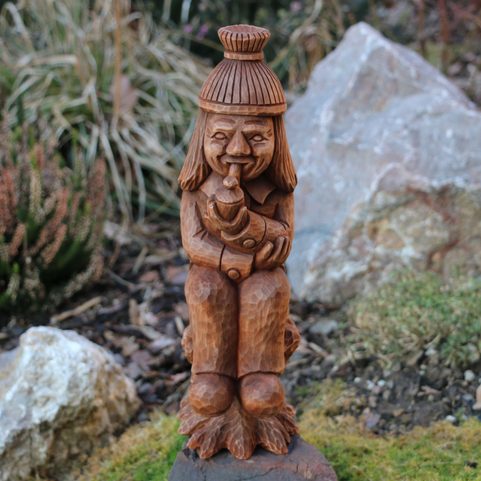 VODNIK - WATER SPIRIT - VODYANOY, WOODEN CARVED FIGURE FROM THE CARPATHIANS