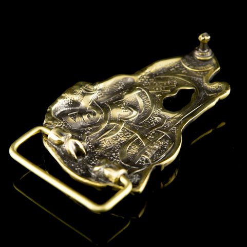 WILD BOAR, BELT BUCKLE, BRASS