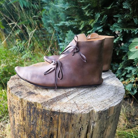 LEATHER MEDIEVAL TURNSHOES, MEDIEVAL, 13TH-14TH CENTURY