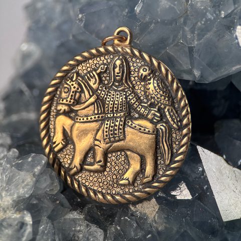 MEDIEVAL FALCONER MORAVIA MAGNA BRONZE PENDANT