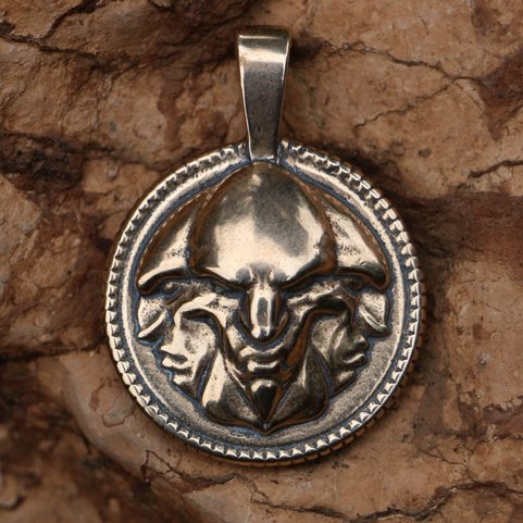 TRIGLAV SLAVIC GOD, BRONZE PENDANT