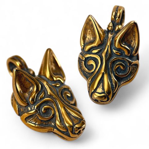 FENRIR, VIKING WOLF PENDANT, BRONZE