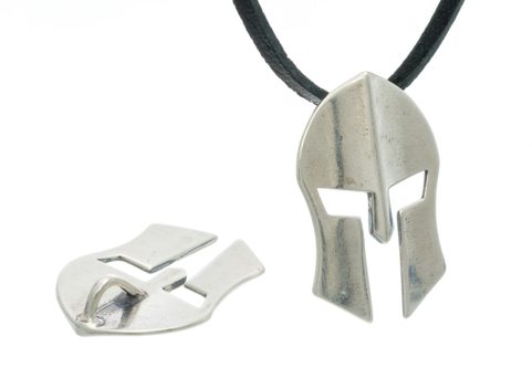 CASQUE SPARTIATE, PENDENTIF EN ARGENT