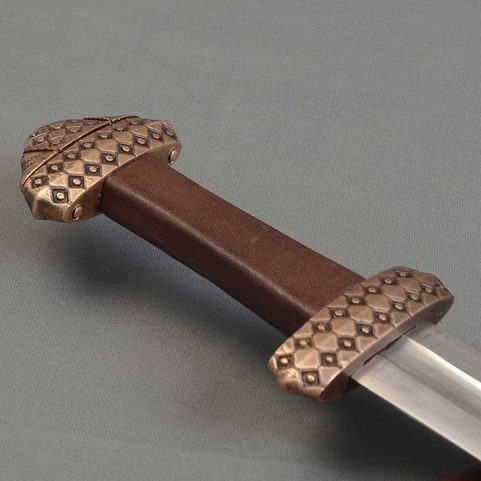 VIKING SWORD, TYPE D WITH LEATHER SCABBARD