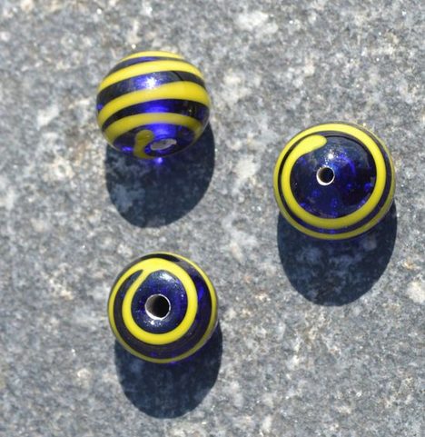 CELTIC HANDMADE GLASS BEAD, MUSEUM REPLICA V3