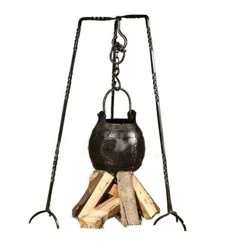 MEDIEVAL CAULDRON AND TRIPOD