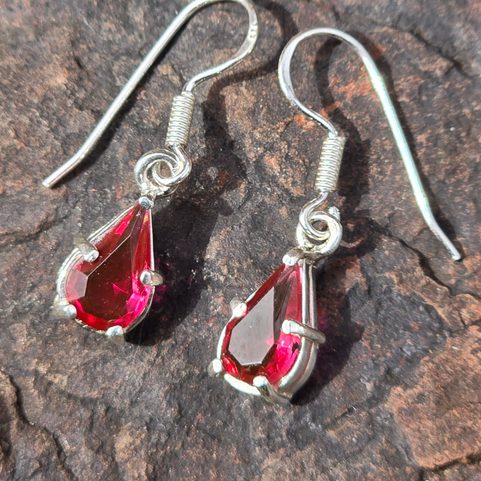 BATHORY, SILVER EARRINGS, GLASS, AG 925