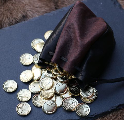 CELTIC TREASURE, COINS AND POUCH, REPLICAS - 100 PIECES