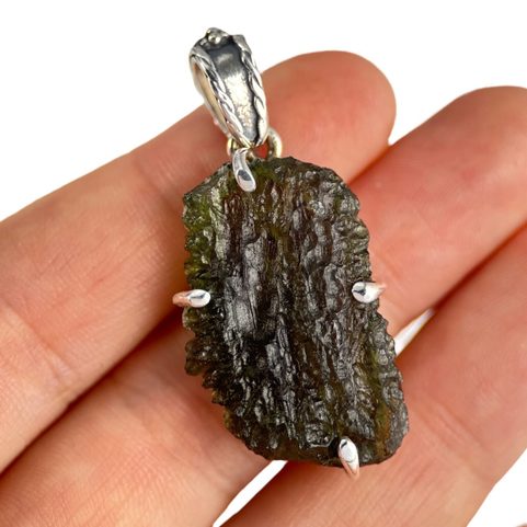 COSMO, MOLDAVITE, PENDANT, SILVER 925/1000