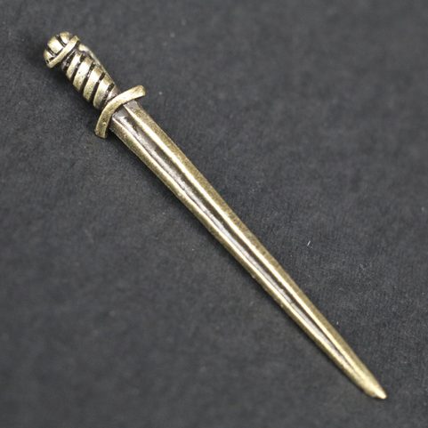 VIKING SWORD, ZINC PENDANT, ANTIQUE BRASS