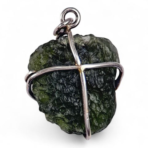 ECLIPSE, PENDENTIF - MOLDAVITE, ARGENT 925/1000