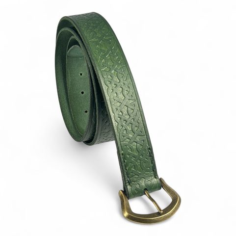 CELTICA, LEATHER BELT, GREEN