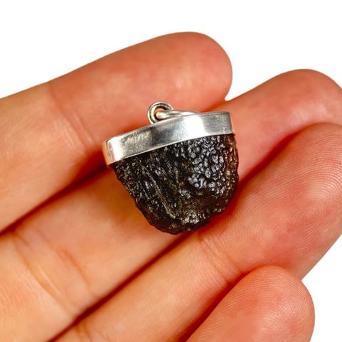 NEBULA, MOLDAVITE, PENDENTIF, ARGENT 925/1000