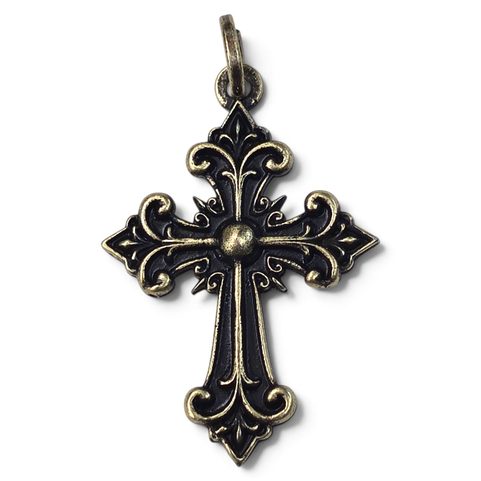 MUSKETEER'S CROSS PENDANT, ANTIQUE BRASS