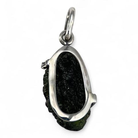 SABINA, MOLDAVITE, PENDENTIF, ARGENT 925/1000