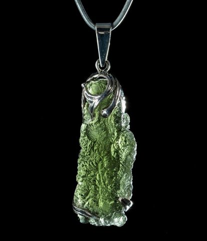 CORONA, SILBERANHÄNGER, MOLDAVIT,  AG 925