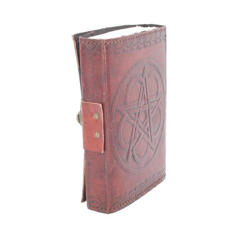 PENTAGRAM, LEATHER BOOK OF SHADOWS - NOTEBOOK