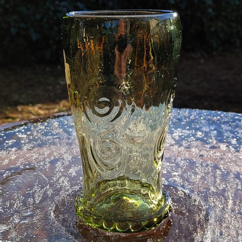 GLASS WITH CELTIC SPIRALS