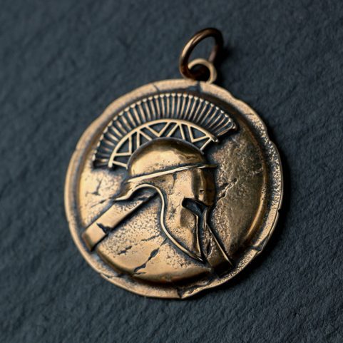 SPARTE, GUERRIER SPARTIATE, PENDENTIF, BRONZE