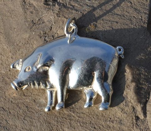 PIG, SILVER PENDANT, AG 925
