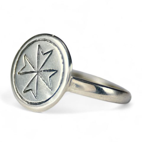TEMPLAR, MEDIEVAL RING, XIII. CENTURY, SILVER 925/1000