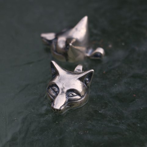CELTIC FOX, HEAD, PENDANT, STERLING SILVER