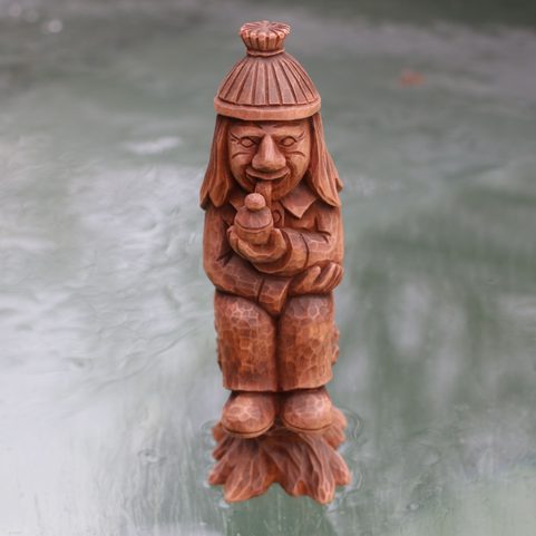 VODNIK - WATER SPIRIT, WOODEN CARVED FIGURINE
