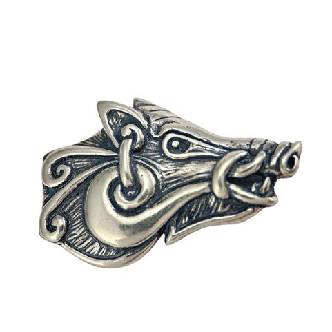 SANGLIER CELTIQUE - TÊTE, PENDENTIF EN ARGENT