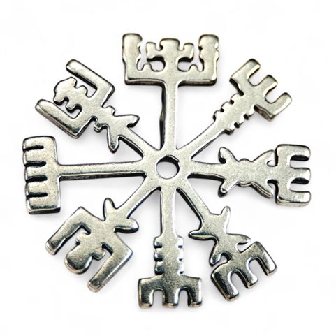 VEGVISIR, RUNE, PENDANT FOR PROTECTION, STERLING SILVER