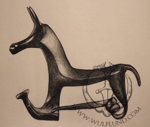CELTIC HORSE, PENDANT, REPLICA, BRONZE