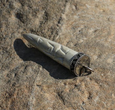 PERUN, SLAVIC PENDANT, ANTLER, SILVER
