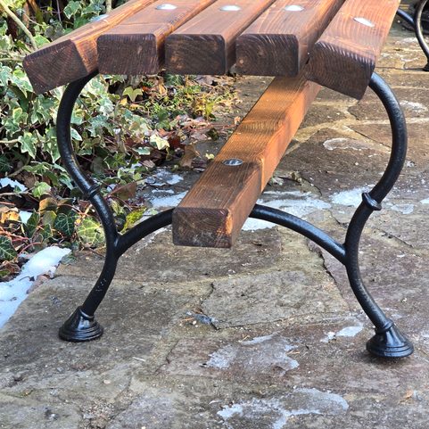 CHATEAU PARK SEAT, CAST IRON ART NOUVEAU