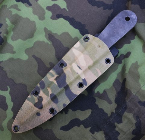 ETUI TACTIQUE EN KYDEX POUR COUTEAU DE LANCER TOP DOG MULTICAM
