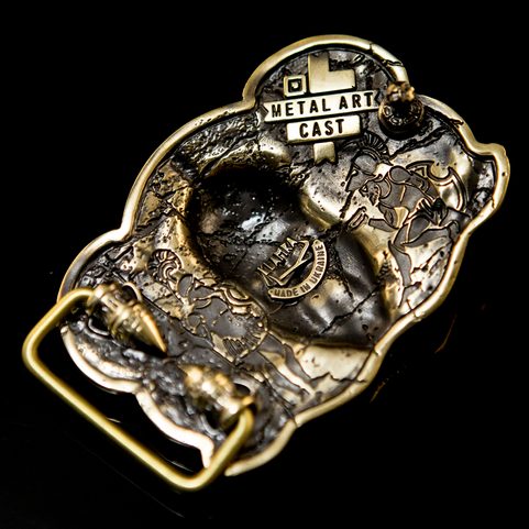 SPARTAN, WARRIORS, BELT BUCKLE, BRASS