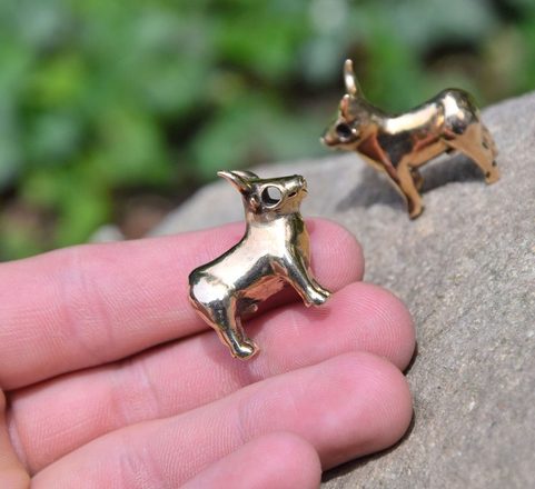 CELTIC BULL FROM BULL ROCK CAVE, MORAVIA, FIGURE BRONZE