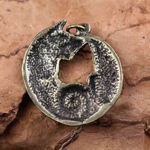 CELTIC FOX, PENDANT ZINC ANT. BRASS