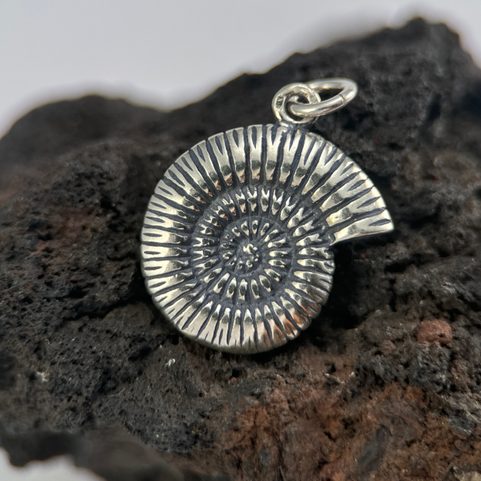 AMMONITE, STERLING SILVER PENDANT