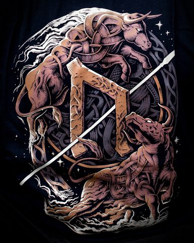 URUZ - COLLECTION FUTHARK, MEN'S T-SHIRT COLORED
