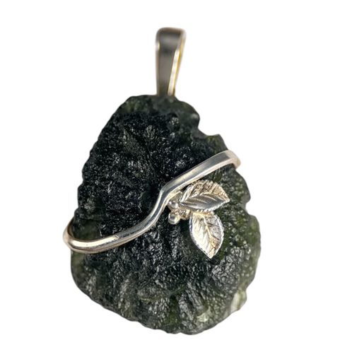KATICA, MOLDAVITE, SILVER PENDANT AG 925