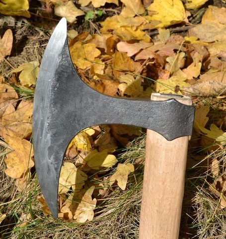 HAND FORGED SLAVIC AXE, REPLICA, ISLAND OF LEDNICA, POLAND, XI. CENTURY