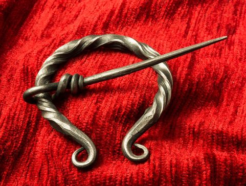VIKING IRON BROOCH - DECORATED