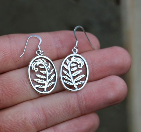 FOUGÈRE, BOUCLES D'OREILLES EN ARGENT
