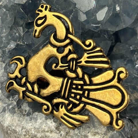 PAON VIKING, BROCHE, TOFTEGÅRD, BRONZE