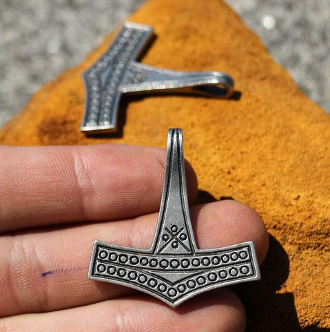 THOR'S HAMMER, DENMARK, ROMERSDAL, ZINC ANTIQUE SILVER