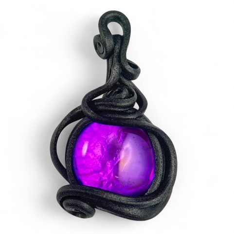 PENDENTIF EN VERRE VIOLET