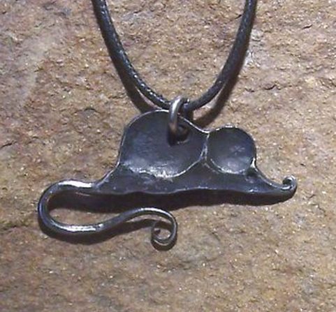 MOUSE, HAND FORGED PENDANT