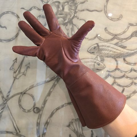 GANTS D'ESCRIME EN CUIR COGNAC