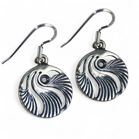 SHELLS, PRAGUE ART NOUVEAU, EARRINGS SILVER 925